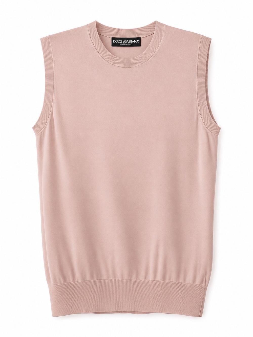 Dolce & Gabbana Sleeveless Crewneck Tank in Blush Rose color